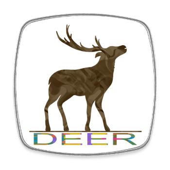 Deer - Square fridge magnet - white - Front
