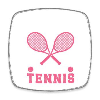 Juste une fille qui aime le tennis - Magnet carré - blanc - Devant