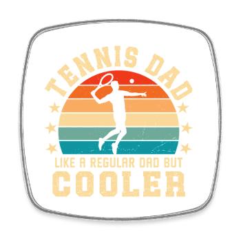 Tennis-Papa wie ein normaler Vater, aber cooler - Viereckiger Kühlschrankmagnet - Weiß - Vorne