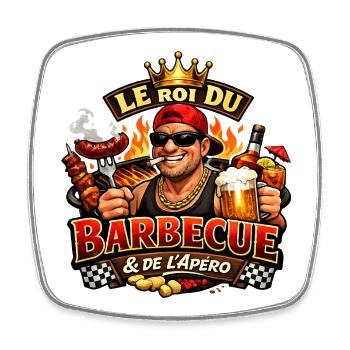 APERO BARBECUE - Magnet carré - blanc - Devant
