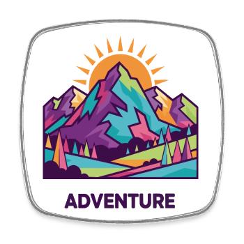 Aventure Sommitaire Vivante - Magnet carré - blanc - Devant