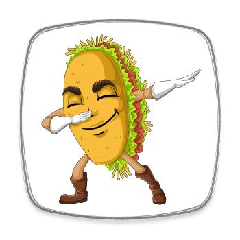 Taco-Shirt abtupfen - Viereckiger Kühlschrankmagnet - Weiß - Vorne