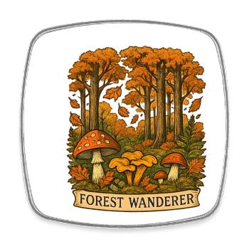Waldwanderer Herbstpfad - Viereckiger Kühlschrankmagnet - Weiß - Vorne