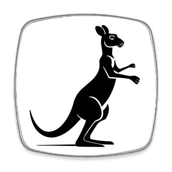 Kangaroo - Square fridge magnet - white - Front