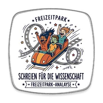 Freizeitpark Achterbahn Humor - Viereckiger Kühlschrankmagnet - Weiß - Vorne
