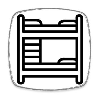 bunk bed - Square fridge magnet - white - Front