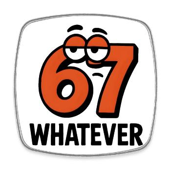Six Seven Whatever Italian Brainrot Humor Meme  - Viereckiger Kühlschrankmagnet - Weiß - Vorne