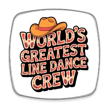 Worlds Greatest Line Dance Crew - Viereckiger Kühlschrankmagnet - Weiß - Vorne