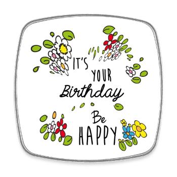 Birthday - Square fridge magnet - white - Front