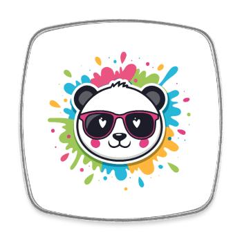 Panda Pop Color Splash Lunettes - Magnet carré - blanc - Devant