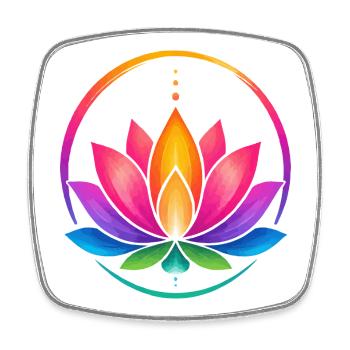 Rainbow Lotus in a Circle - Square fridge magnet - white - Front