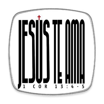 Jesus Loves You - Square fridge magnet - white - Front