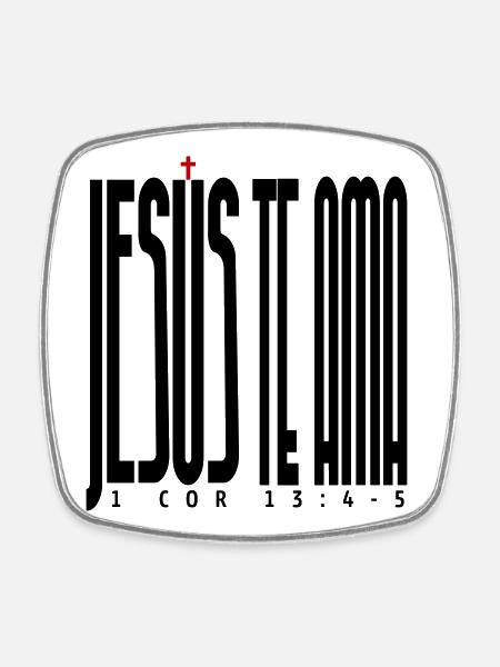Jesus Loves You - Square fridge magnet - white