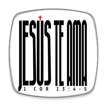 Jesus Loves You 2 - Square fridge magnet - white - Front