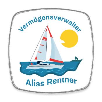 Rentner, Der Vermögensverwalter - Viereckiger Kühlschrankmagnet - Weiß - Vorne