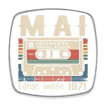 Mai 1983 - Magnet carré - blanc - Devant
