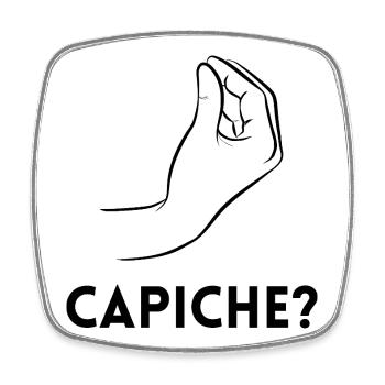 Capiche – Verstehst du? - Viereckiger Kühlschrankmagnet - Weiß - Vorne