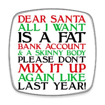 Dear Santa - Square fridge magnet - white - Front