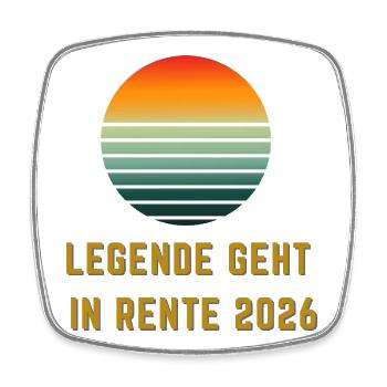 Legende geht in Rente 2026 - Minimalistisches Absc - Viereckiger Kühlschrankmagnet - Weiß - Vorne