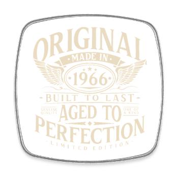 1966 Jahrgang geboren Vintage Geburtstag Geschenk - Viereckiger Kühlschrankmagnet - Weiß - Vorne