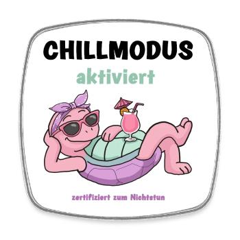 Schildkröte PinkRelax Sonnenlounge - Viereckiger Kühlschrankmagnet - Weiß - Vorne