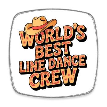 Weltbeste Line-Dance Crew - Viereckiger Kühlschrankmagnet - Weiß - Vorne
