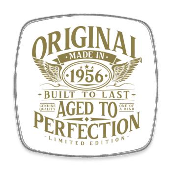 1956 Jahrgang Geburtstag Vintage Retro Geschenk - Viereckiger Kühlschrankmagnet - Weiß - Vorne