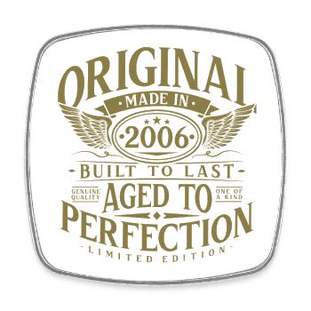 2006 Jahrgang Geburtstag Vintage Retro Geschenk - Viereckiger Kühlschrankmagnet - Weiß - Vorne