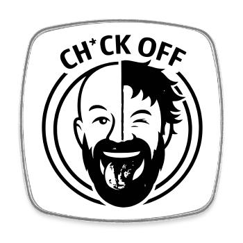 Funny Shirt Beard Graphic Tee Gift for Men fashion - Magnet carré - blanc - Devant