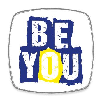 be_you - Square fridge magnet - white - Front