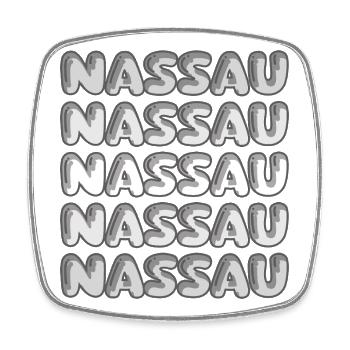 Nassau Bubble Pattern Mehrfachschrift - Viereckiger Kühlschrankmagnet - Weiß - Vorne