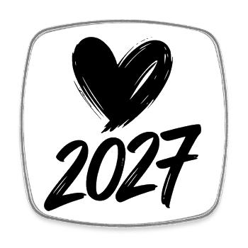 Cœur 2027 - Magnet carré - blanc - Devant