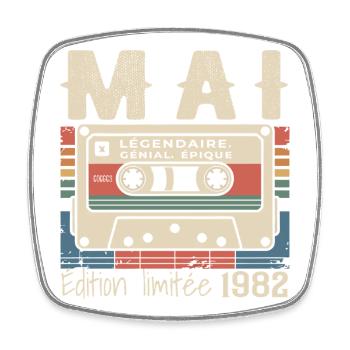 Mai 1982 - Magnet carré - blanc - Devant