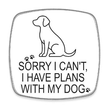 Chien - Amoureux des chiens - Magnet carré - blanc - Devant