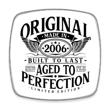 2006 Jahrgang Geburtstag Vintage Retro Geschenk - Viereckiger Kühlschrankmagnet - Weiß - Vorne