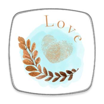 Love Herz Fingerabdruck Design - Viereckiger Kühlschrankmagnet - Weiß - Vorne