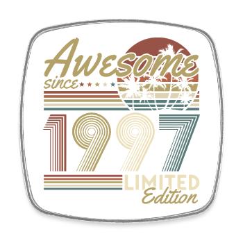 1997 Vintage Vintage Rétro Cadeau d’anniversaire - Magnet carré - blanc - Devant