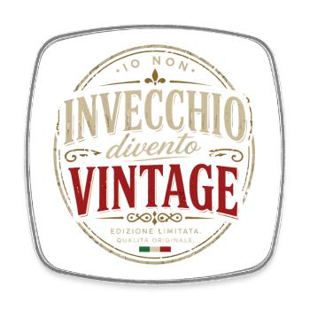 Ich werde nicht alt, ich werde Vintage - Viereckiger Kühlschrankmagnet - Weiß - Vorne