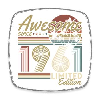 Cadeau rétro vintage d’anniversaire de 1961 - Magnet carré - blanc - Devant