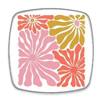 Spring Blossoms Pop Art Pattern - Square fridge magnet - white - Front