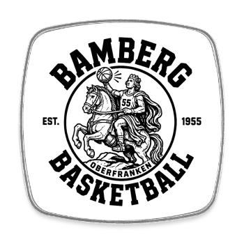 Bamberg Basketball Vintage Retro Design - Viereckiger Kühlschrankmagnet - Weiß - Vorne