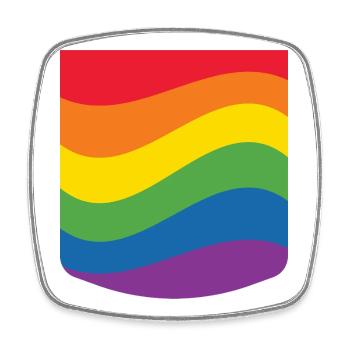 Rainbow Wave Pride Flag Minimal Design - Square fridge magnet - white - Front