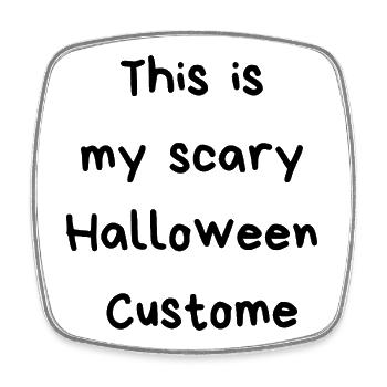 Costume d’Halloween - Magnet carré - blanc - Devant