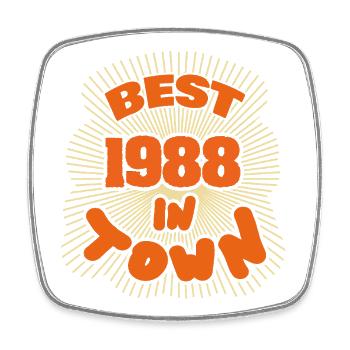 Best 1988 in You Retro Burst - Viereckiger Kühlschrankmagnet - Weiß - Vorne