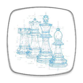 Cadeau Plan d’échecs pour hommes - Magnet carré - blanc - Devant