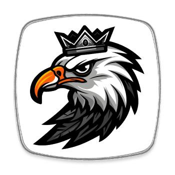 Eagle Head Crown - Square fridge magnet - white - Front