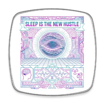 Hustle The Sleep - Square fridge magnet - white - Front