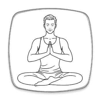 Man Yoga Minimalist Meditation Design - Square fridge magnet - white - Front