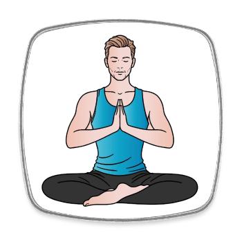 Yoga Man Meditation Fitness Wellness Design - Square fridge magnet - white - Front