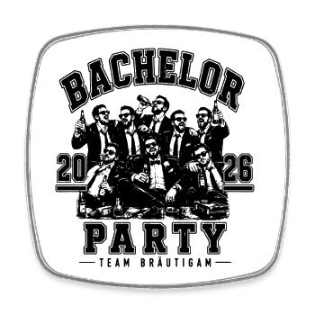 JGA 2026 Bachelor Party Mafia Style  - Viereckiger Kühlschrankmagnet - Weiß - Vorne